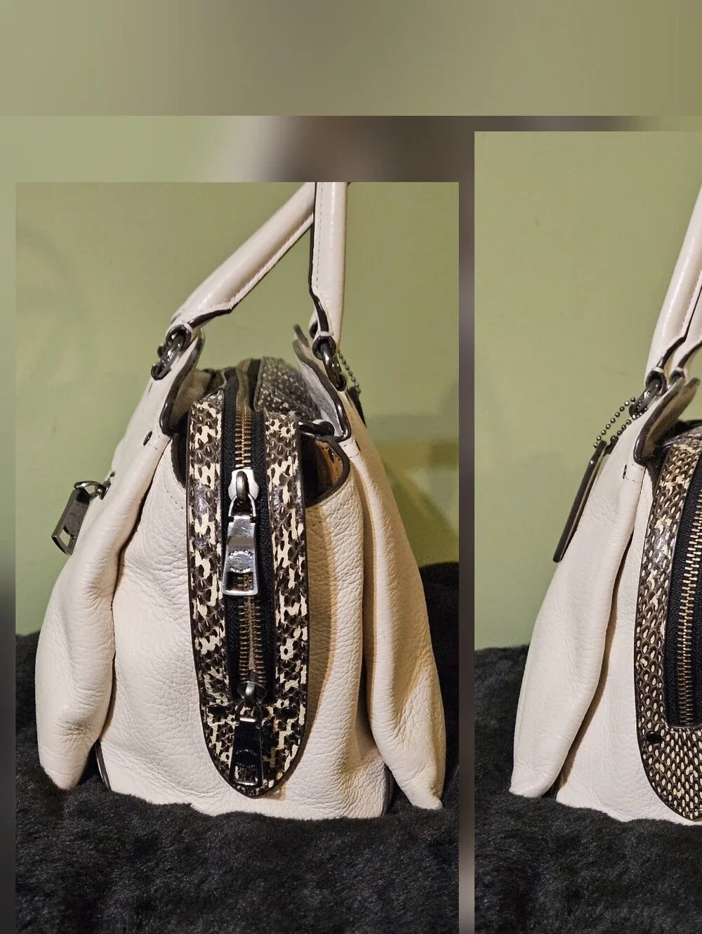 Coach Drew Satchel With Snakeskin TrIm MSRP $450